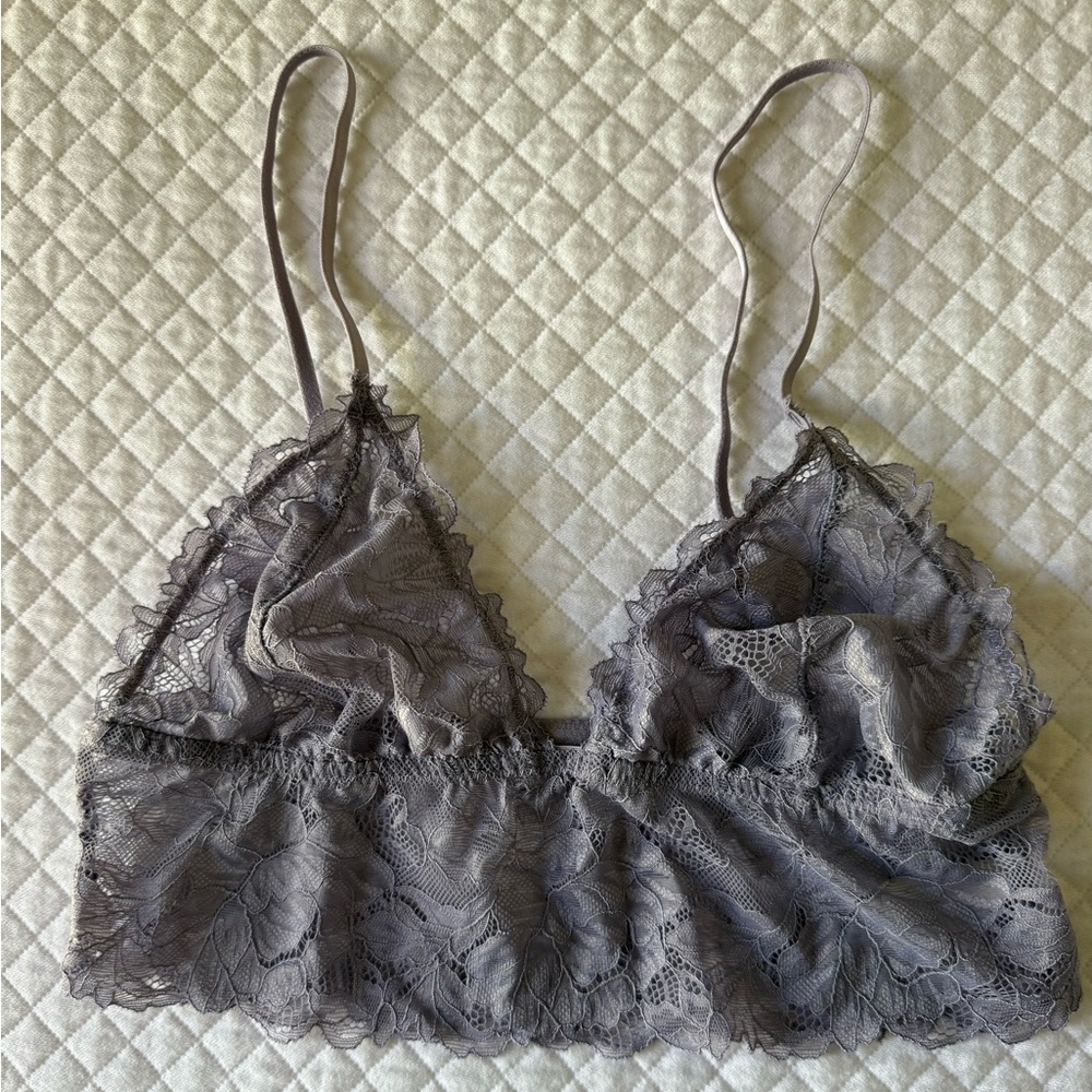 Free People Lace Bandeau in Gray